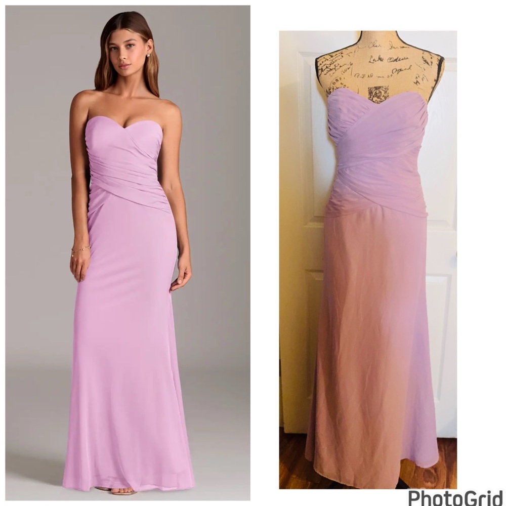 Alfred Angelo Strapless Lilac Chiffon Gown